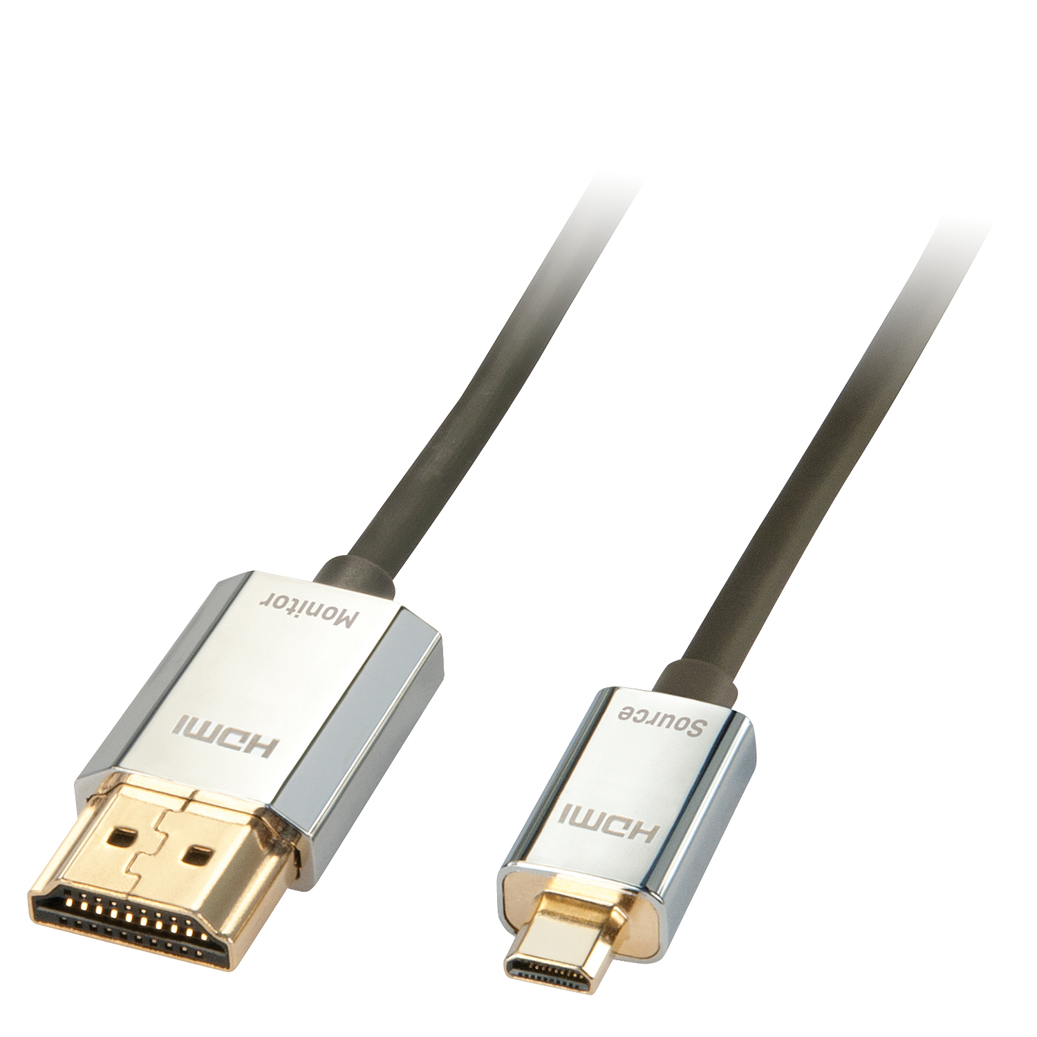 Kabel HDMI Micro - HDMI 3m srebrny Lindy CROMO Slim 41678 – Wysoka jakość połączeń