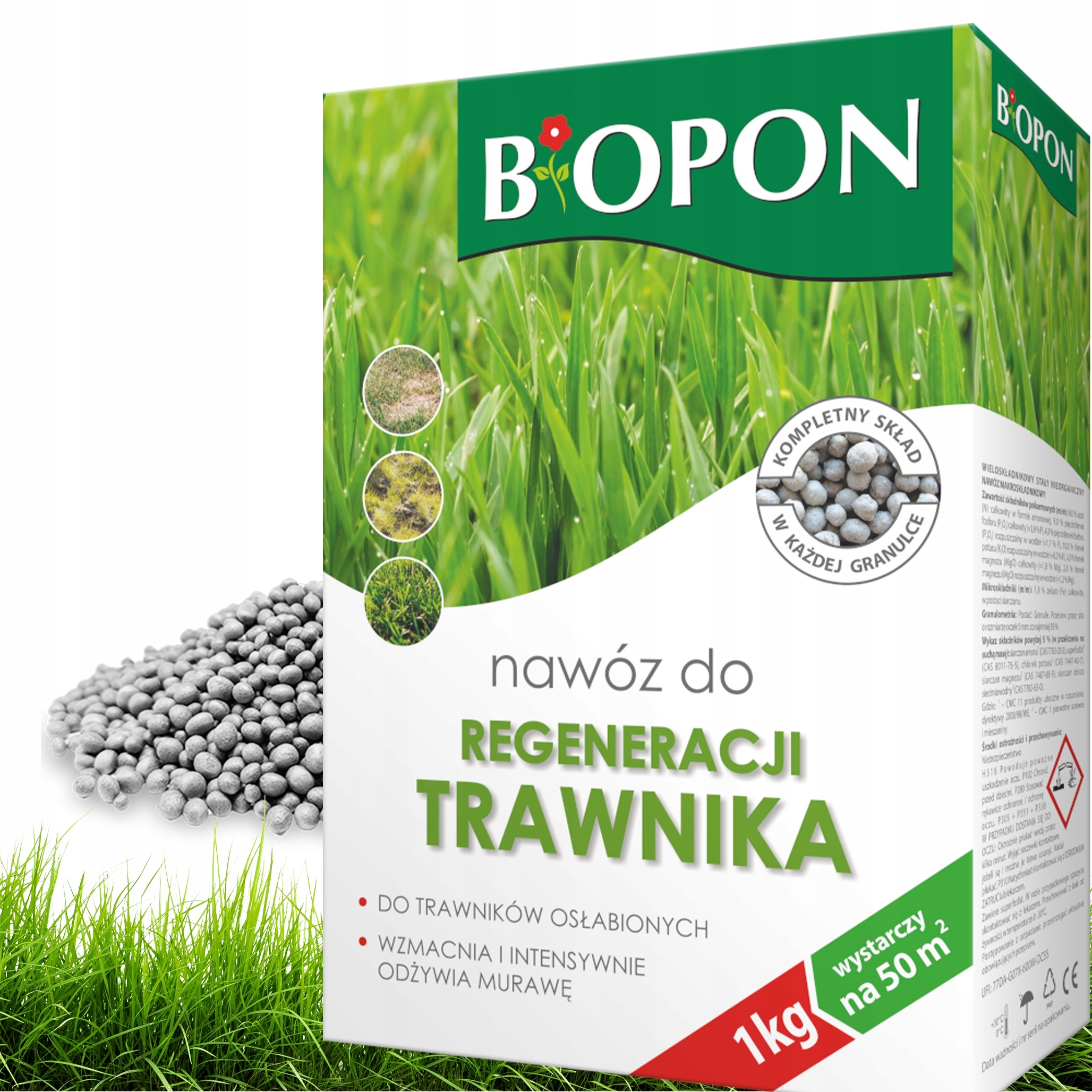 Nawóz Do Regeneracji Trawnika Granulat 1kg – Idealne rozwiązanie dla Twojego ogrodu