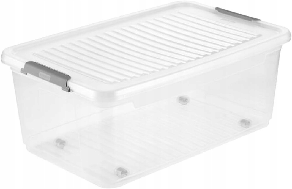 Pojemnik Keeeper Leo 59x38x24 cm – Przezroczyste pudełko na kółkach