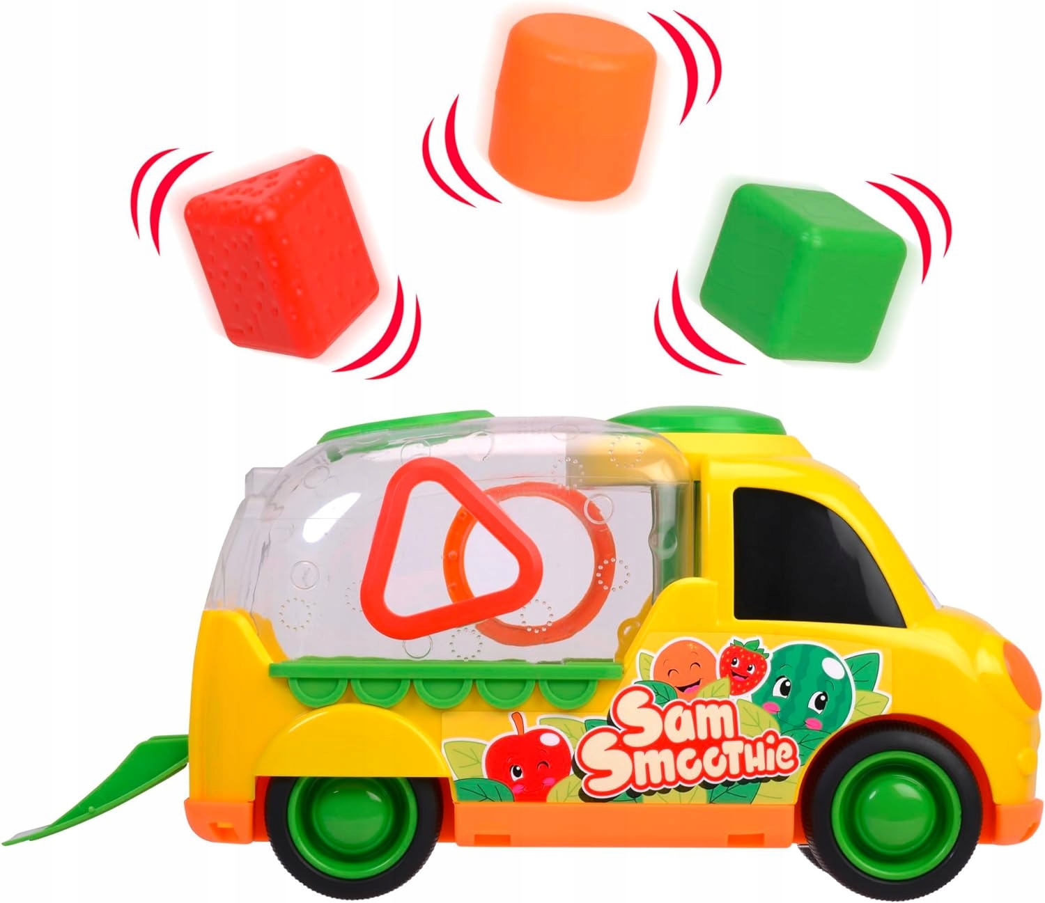 Kolorowe klocki i dźwięk grzechotki