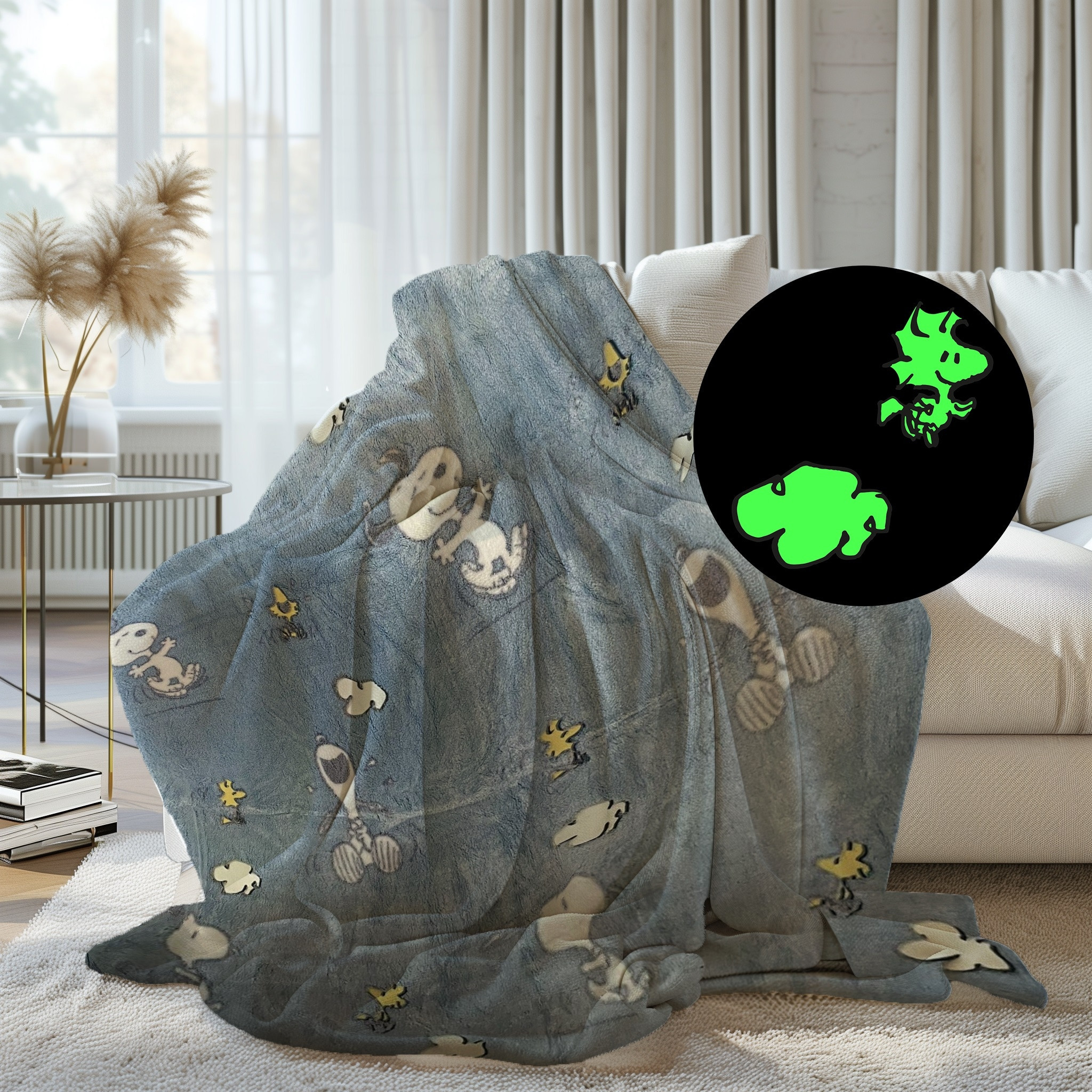 Fluorescencyjny wzór Snoopy – Magia świecenia w ciemności