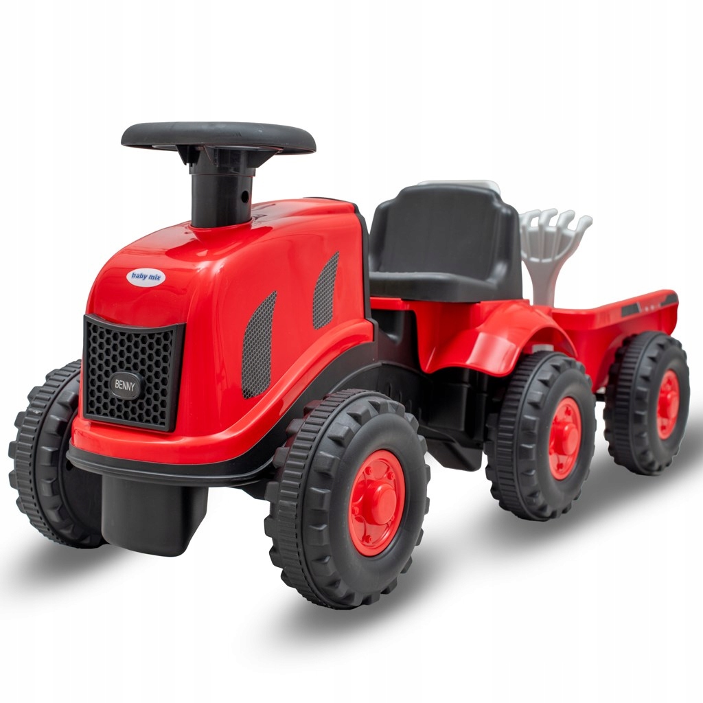 Jeździdełko traktor z przyczepą Benny czerwony – Idealna zabawka dla małych farmerów