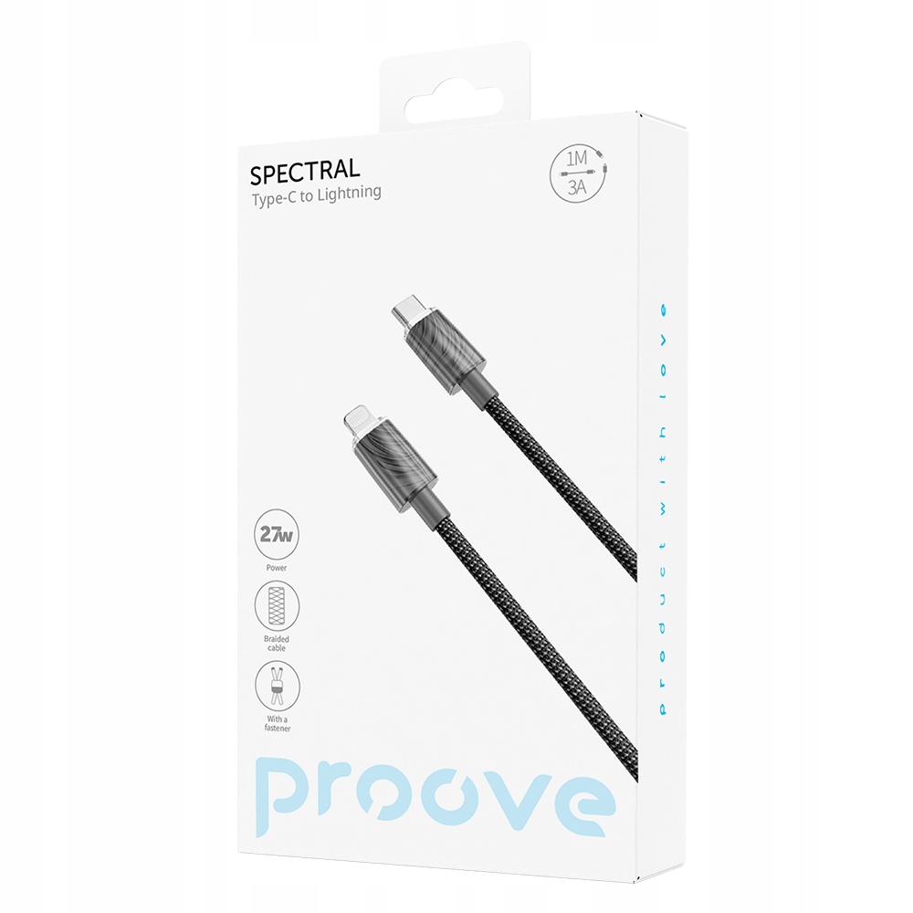 Proove kabel Spectral USB-C - Lightning 1m 3A szary – Niezawodność i wydajność na co dzień