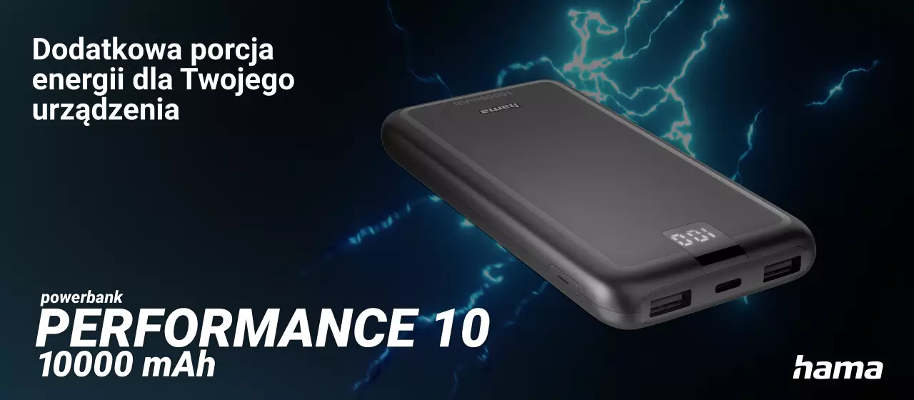 PowerPack Performance10 10000 mAh antracyt – kompaktowy powerbank z precyzyjnym wskaźnikiem pozostałej mocy