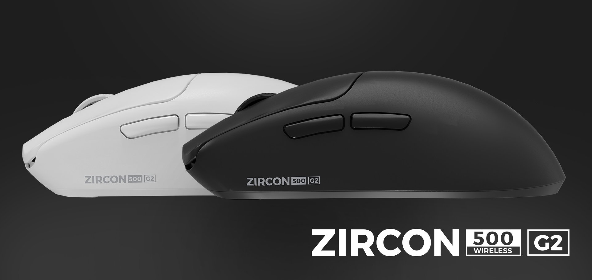 Bezprzewodowa mysz do gier Genesis Zircon 500 G2 w kolorze czarno-białym, z konfigurowalnymi przyciskami i DPI do 10 000