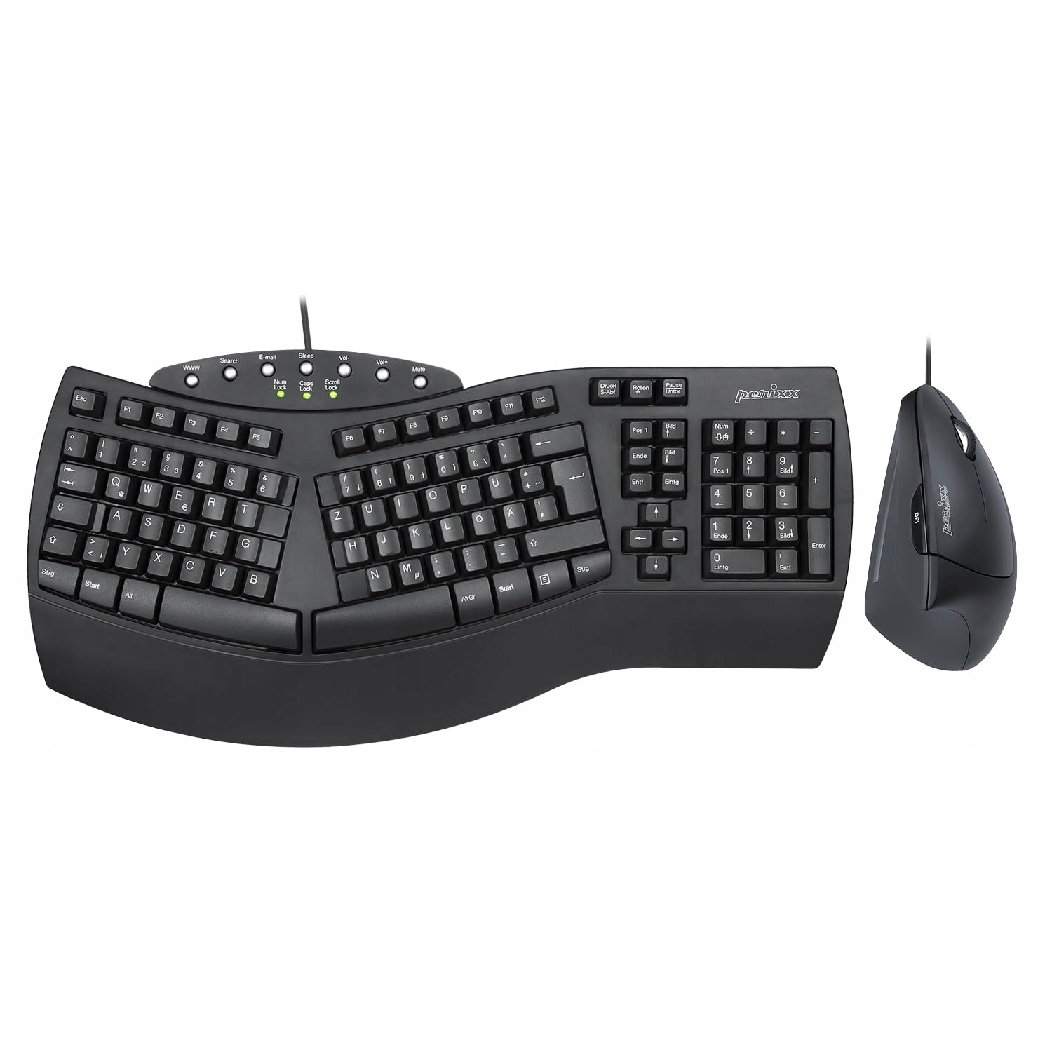 PERIDUO-512 DE – Ergonomiczny zestaw klawiatury i myszy dla komfortu pracy