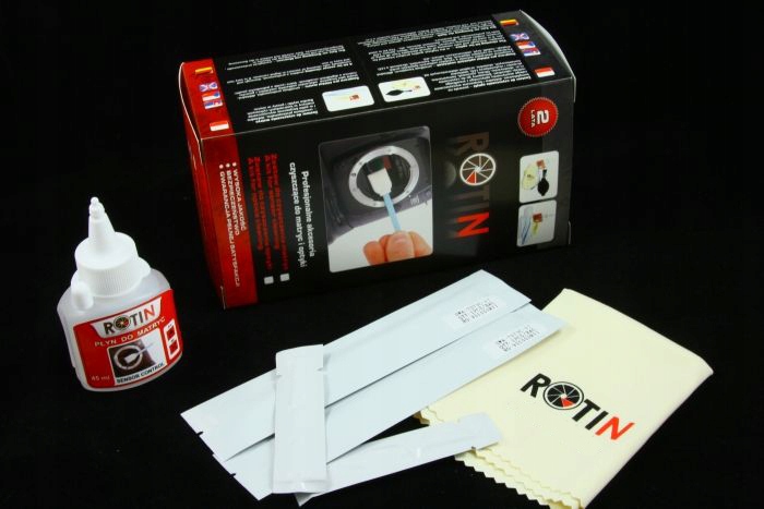 Elementy zestawu: Płyn Sensor Cleaner i szpatułki MAX-TIK oraz MINI-TIK