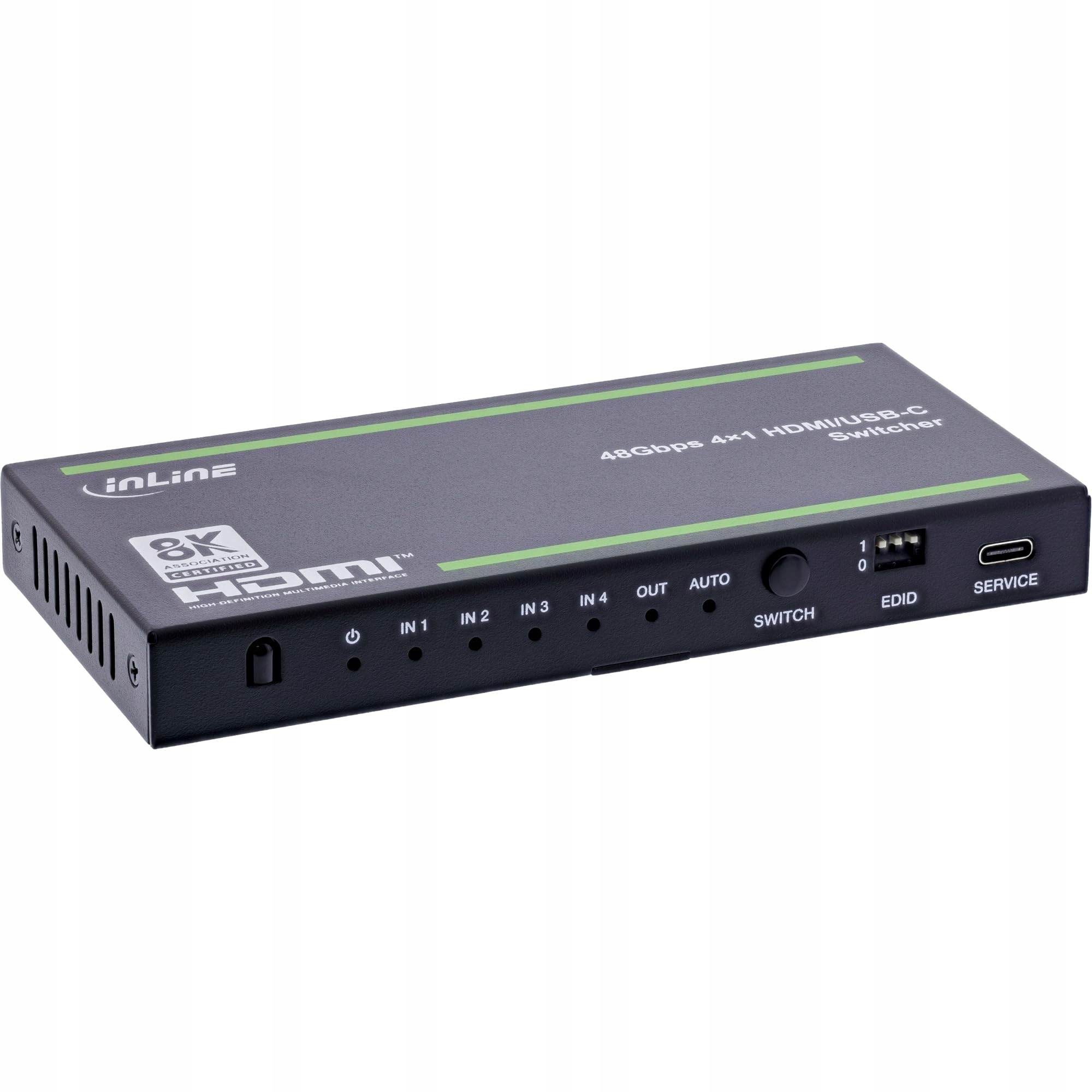 InLine HDMI Switch – 4-Way – 48Gb/s – 8K przy 60Hz z USB-C