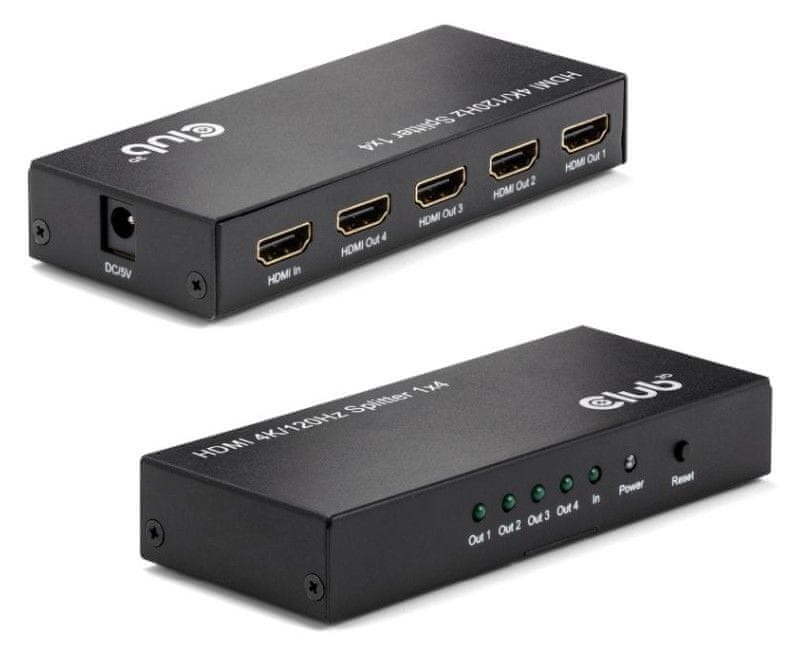 Club 3D Club3D HDMI Splitter 1 wejście -> 4 wyjścia 4K120Hz UHD – Idealne rozwiązanie do rozdzielania sygnału