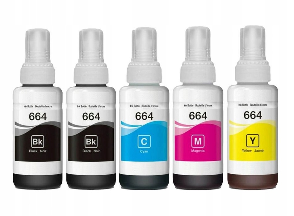 Tusz Epson T664 4 x 70ml CMYK – Oryginalny zestaw tuszy do drukarek