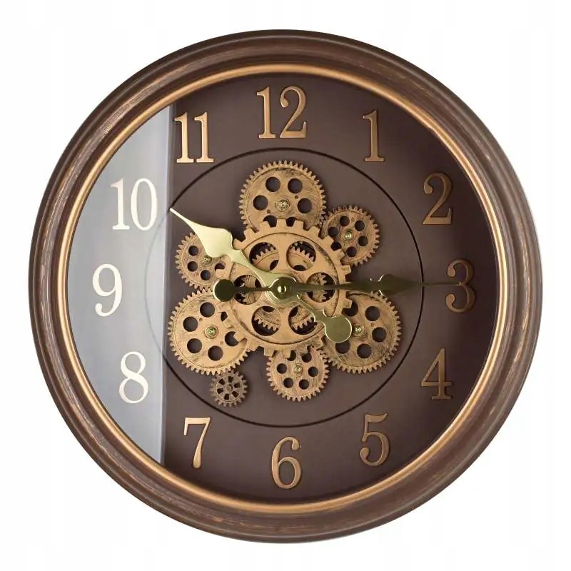 RAMSEY Zegar 45cm z ruchomym mechanizmem – Elegancka dekoracja ścienna