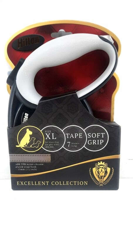HILTON SMART DOG TAPE XL CZARNO-SZARA – Automatyczna smycz dla psa do 40 kg
