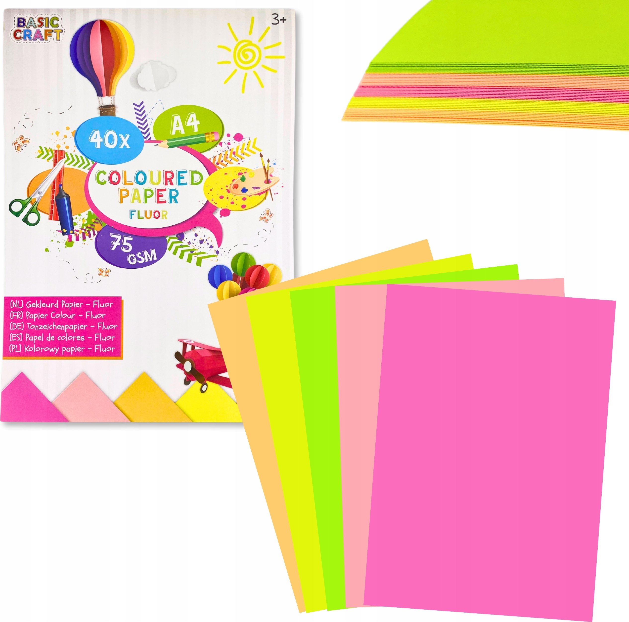 Herlitz Papier kolorowy fluorescencyjny A4/40K – Kreatywność w żywych kolorach