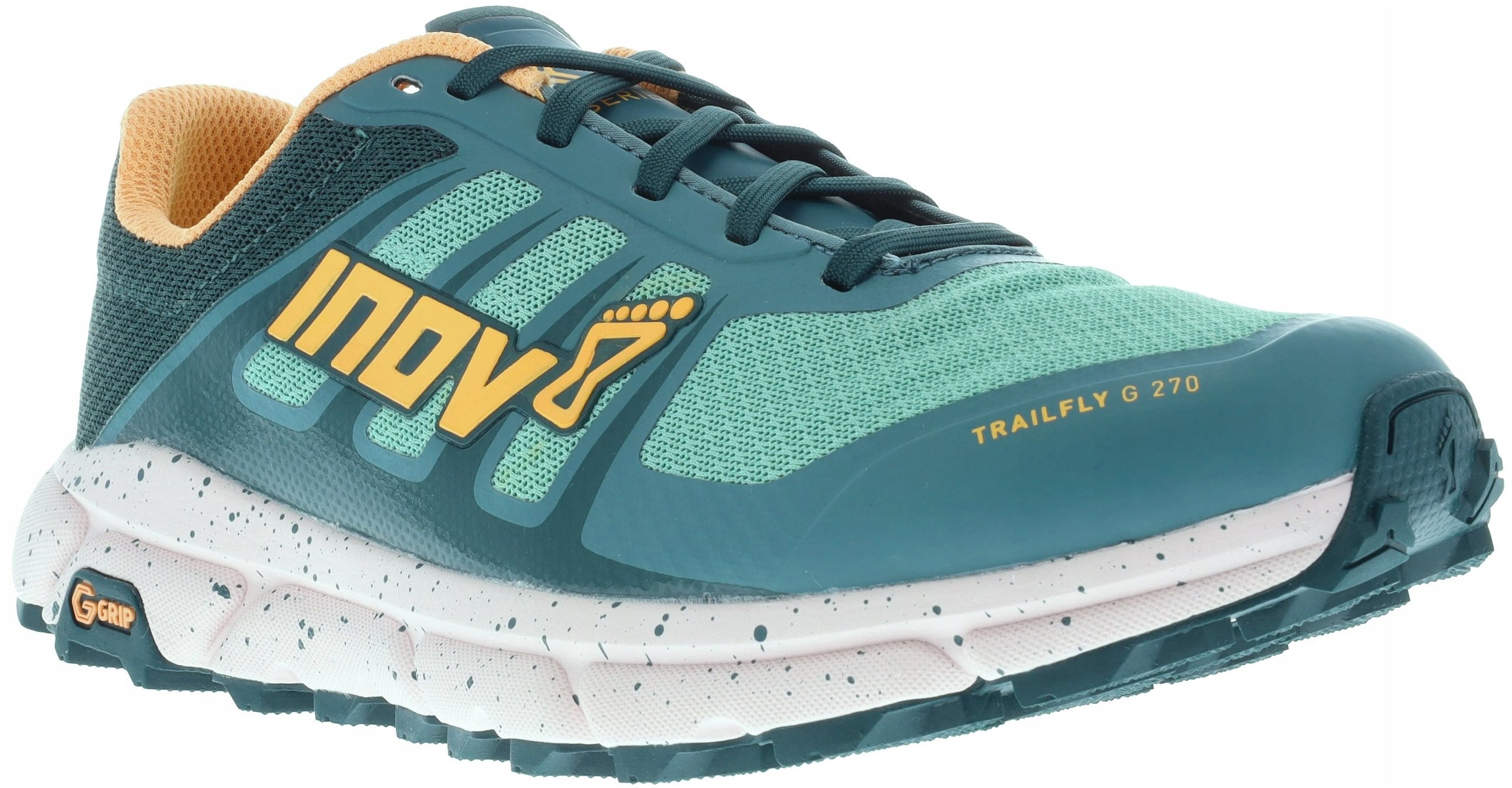 Buty trailowe damskie Inov-8 TrailFly G 270 V2 - pine/peach – Idealne na każdą trasę