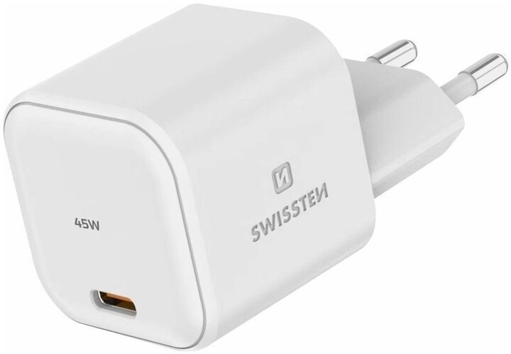 Zasilacz do laptopa Sourcing Swissten GaN Travel Charger USB-C 45W – Wydajne ładowanie w podróży