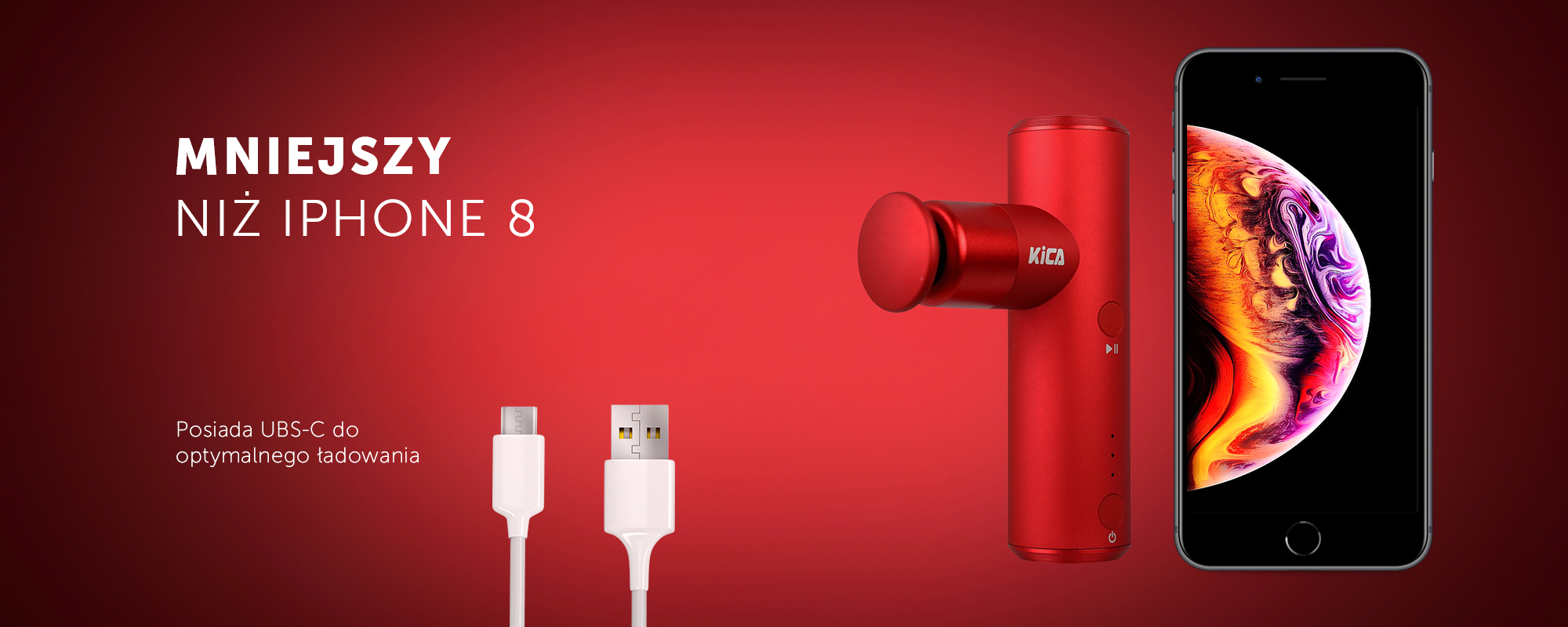 Masażer wibracyjny FeiyuTech KiCA mini 2 - czerwony