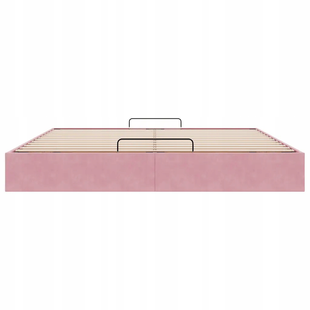 Rama łóżka otomana bez materacem, różowa, 180x200 cm, aksamit – Elegancja i funkcjonalność w Twojej sypialni