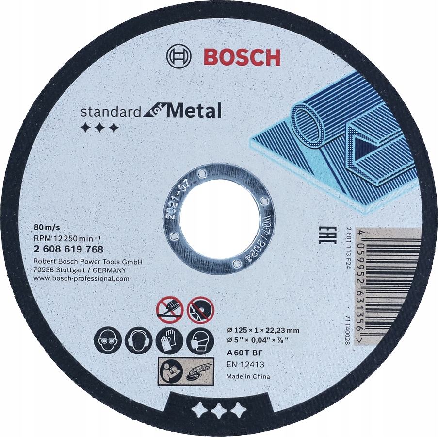 Bosch BOSCH TARCZA MET.125mm x 1,0mm x 22mm STANDARD FOR METAL – Idealna do cięcia metalu