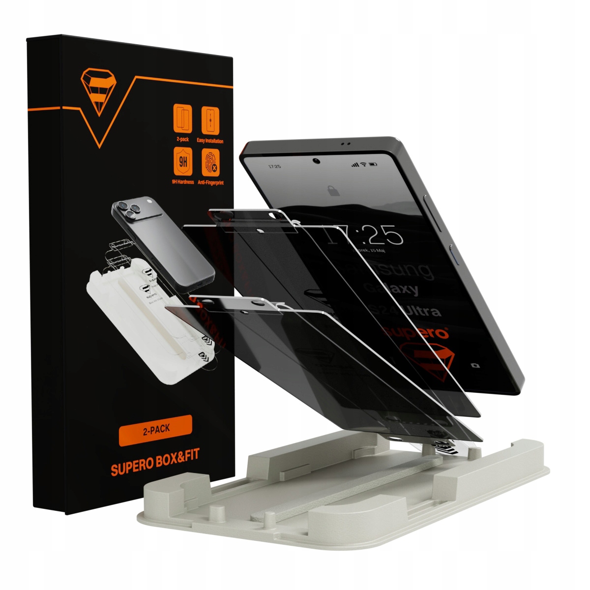 Szkło hartowane prywatyzujące Supero Box&Fit do Samsung Galaxy S24 Ultra – Ochrona i dyskrecja w jednym