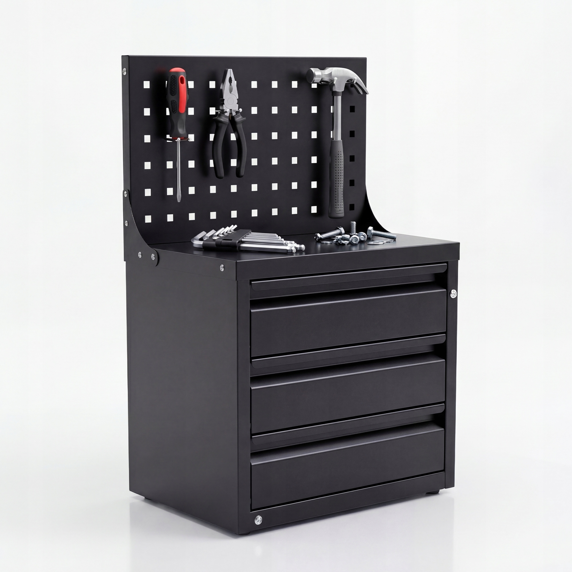 Organizer z tablicą perforowaną i szufladami 660 x 400 x 300 mm – Idealne rozwiązanie do porządku w narzędziach