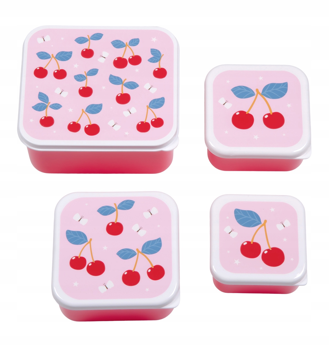 Lunchbox dla dzieci CHERRIES – Zestaw 4 sztuk od A Little Lovely Company