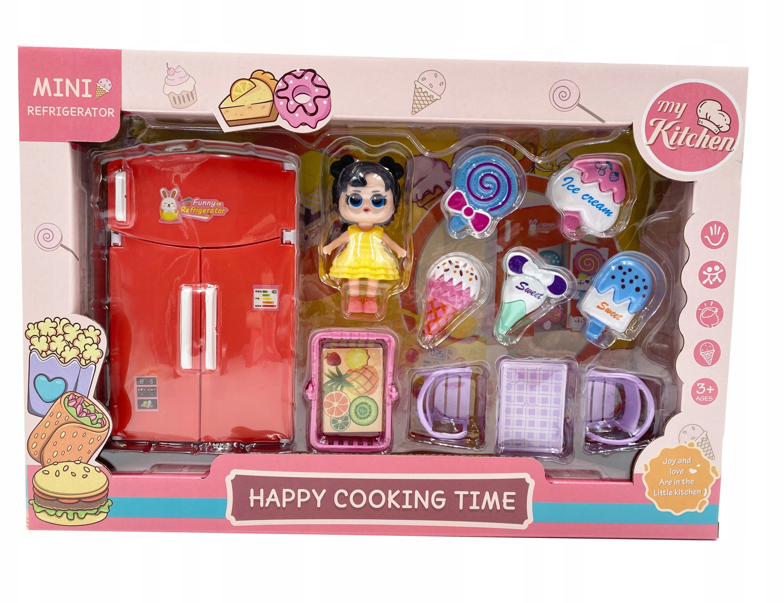 Zestaw z lodówką "Happy Cooking Time" – Kulinarna przygoda dla małych szefów kuchni