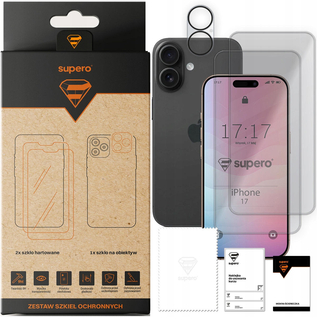 Szkło hartowane Supero do iPhone 17 – Doskonała ochrona dla Twojego smartfona