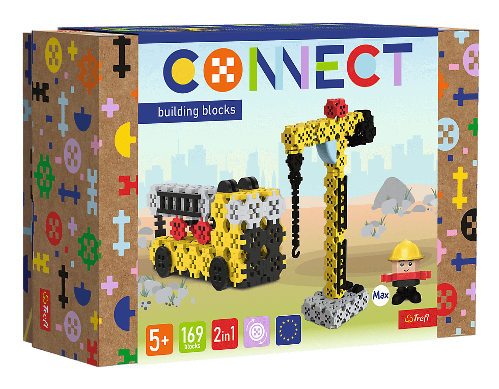 Trefl klocki Connect Żuraw/Dźwig HDS M 61971 – Kreatywna zabawa dla najmłodszych