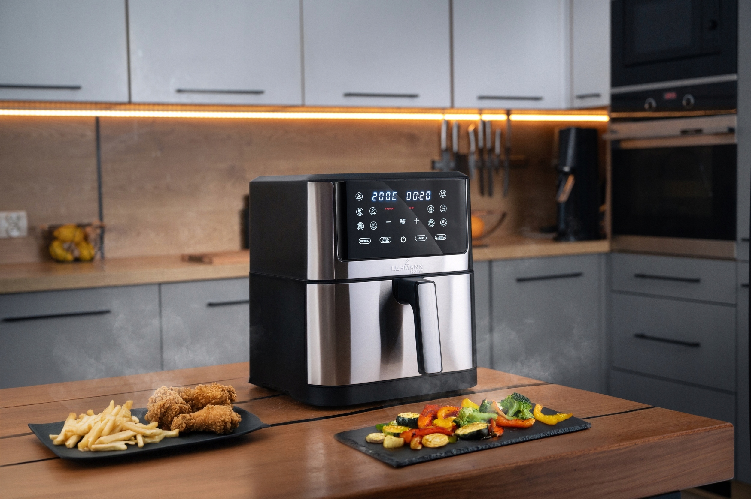 FRYTKOWNICA BEZTŁUSZCZOWA AIR FRYER FRYTOWNICA DUŻA 8L MISA 12 PROGRAMÓW XL Model Fresco