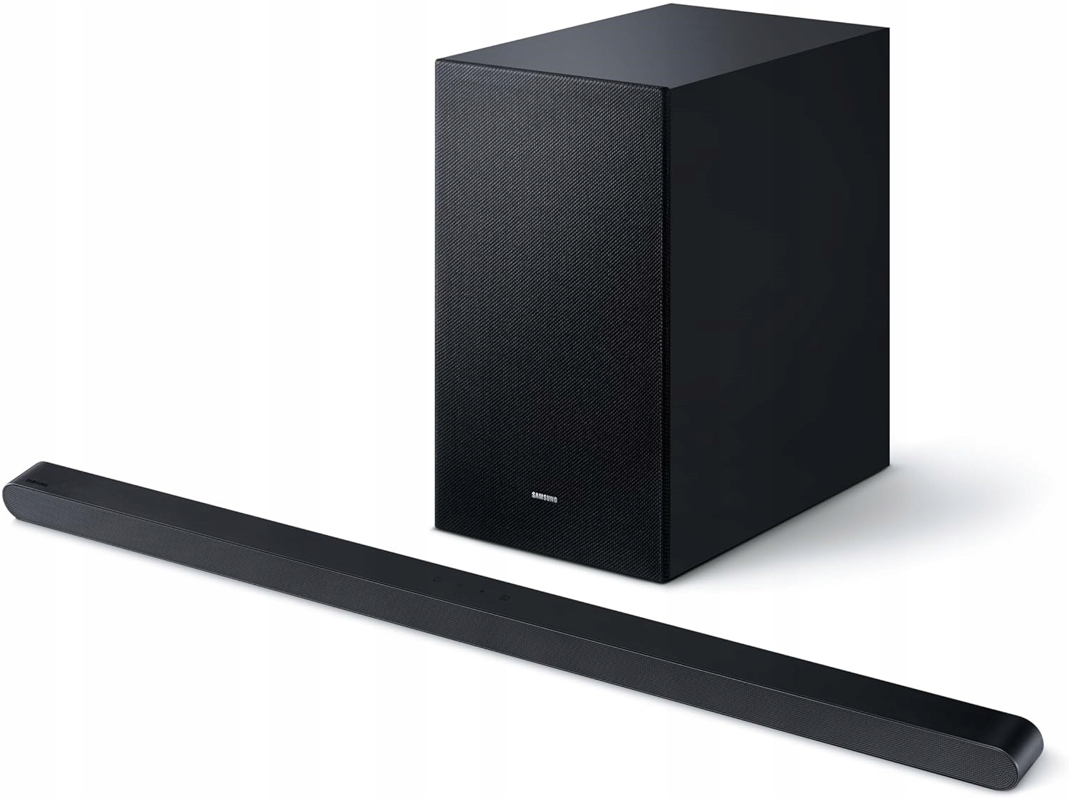 Zestaw zawiera: soundbar, subwoofer i pilot