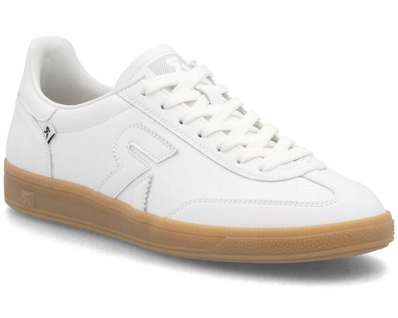 Skórzane półbuty trampki damskie białe Rieker W2200 – Styl i komfort na co dzień