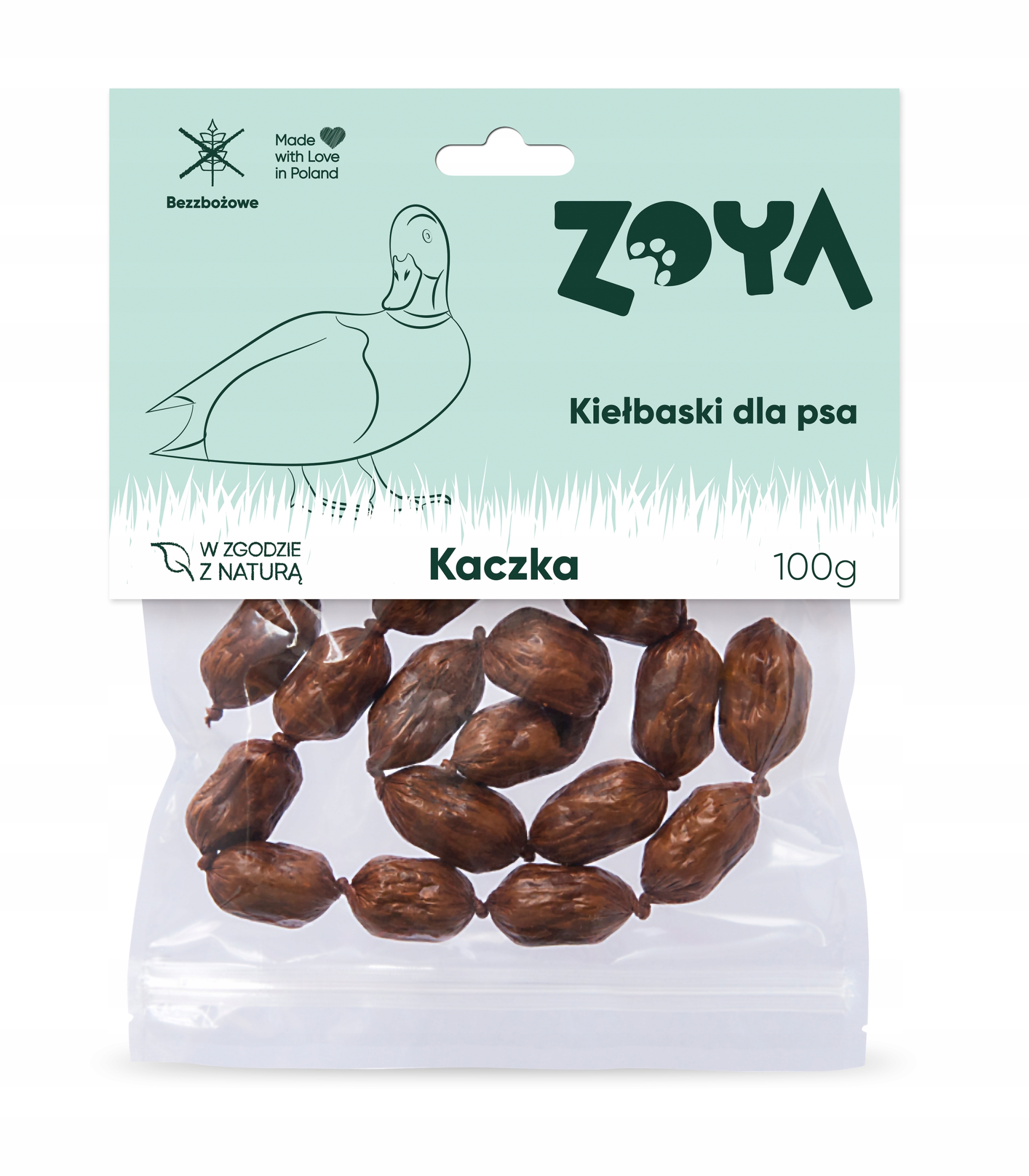 Kiełbaski z kaczki ZOYA* - Naturalny przysmak dla psa 100g