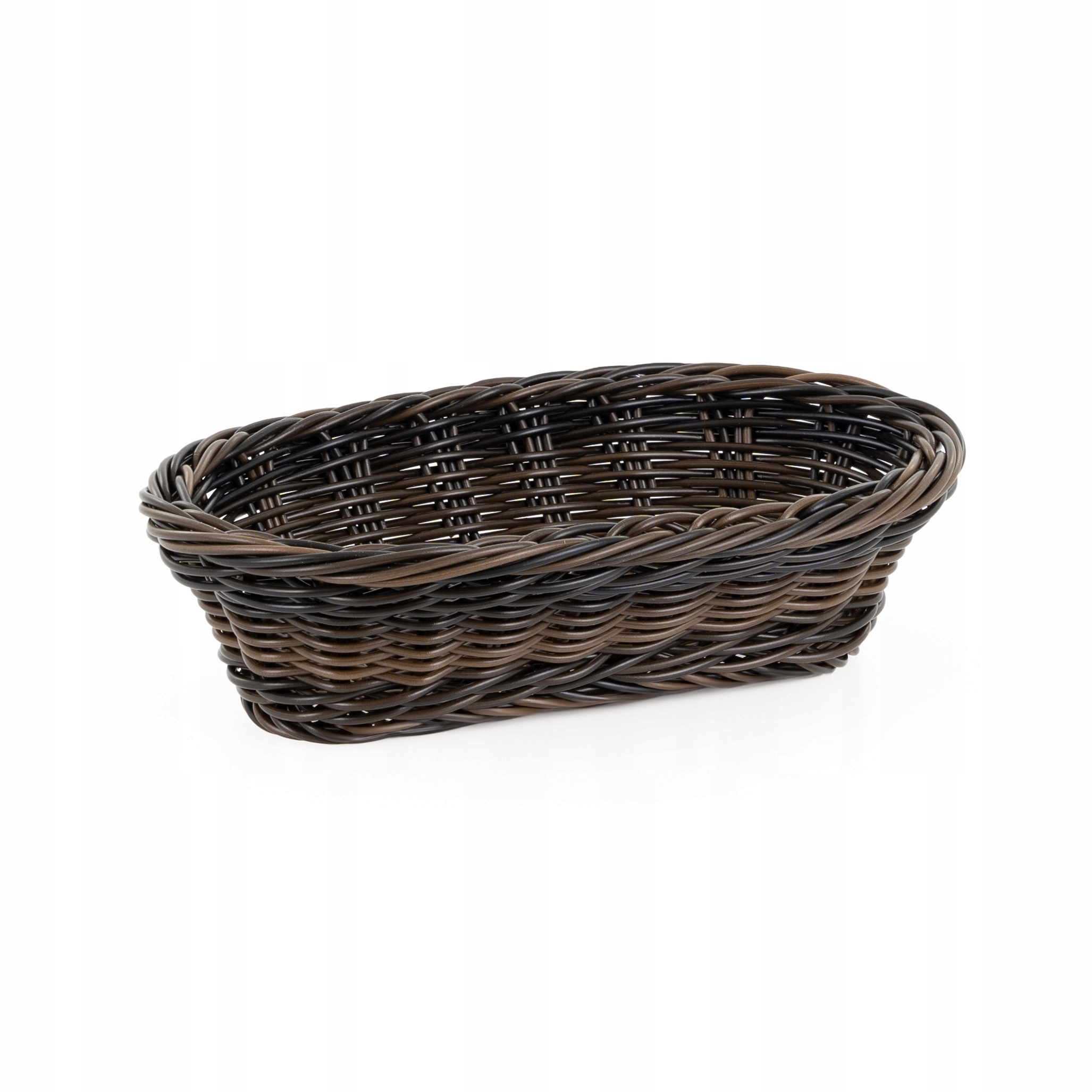 Koszyk owalny z polirattanu 225x130x55 mm, czarnobrązowy | TECHNICA, Gold Line – Elegancja i funkcjonalność w Twojej kuchni