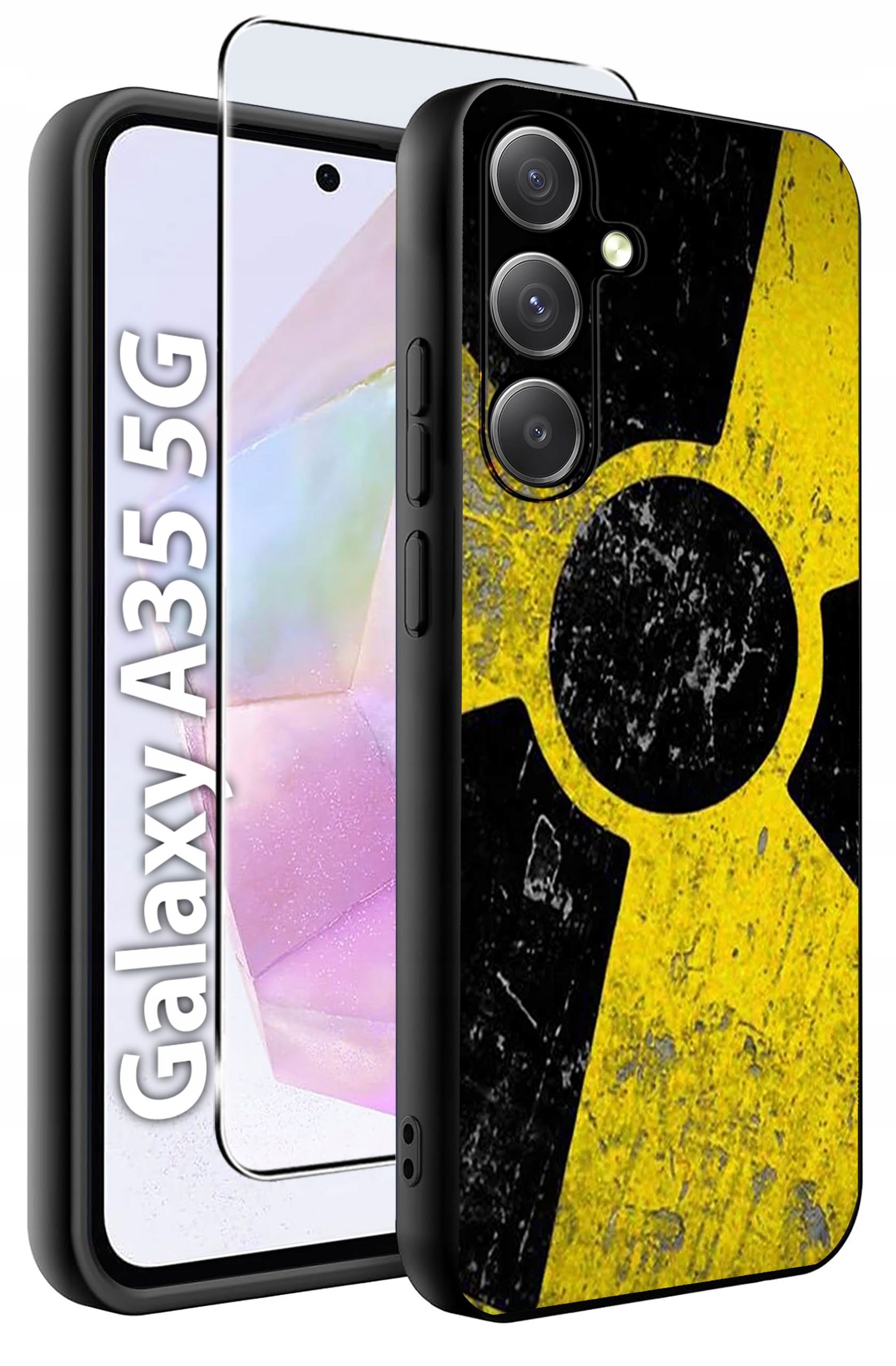 ETUI do Samsung A35 5G WZORY | SILIKONOWE MATT CASE + SZKŁO HARTOWANE 9H