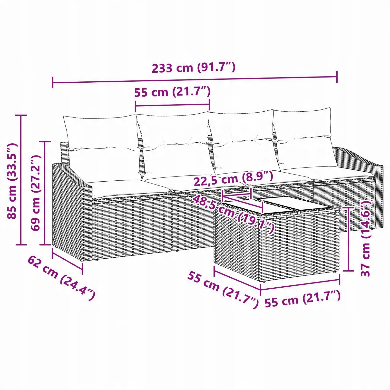 Wygodne siedzisko z wysokiej jakości poduszkami