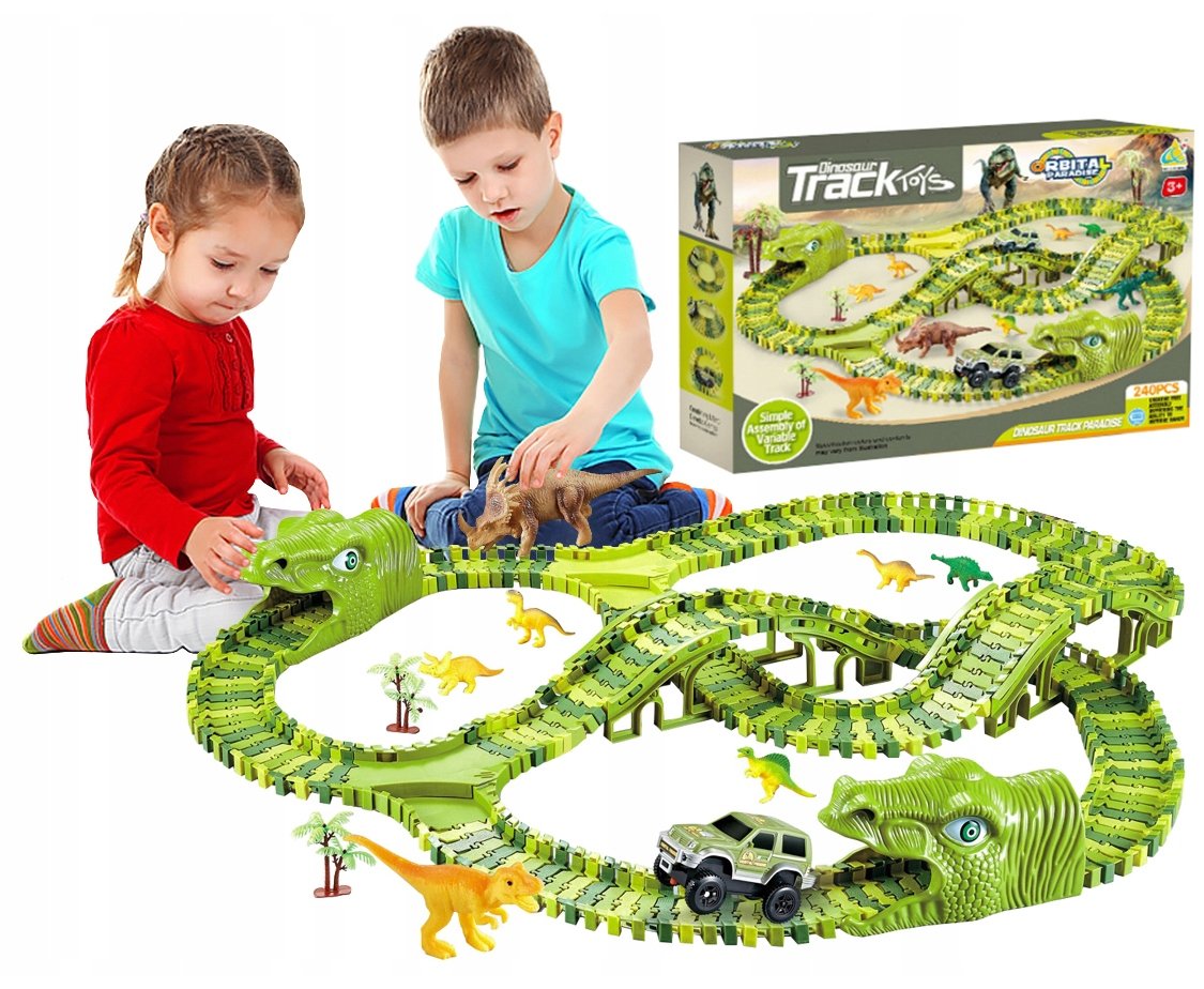MEGA TOR WYŚCIGOWY XXXL DINOZAUR DINO PARK 240 el. Waga produktu z opakowaniem jednostkowym 1.333 kg