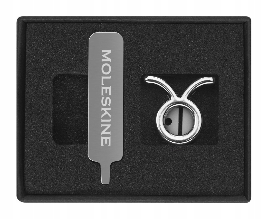 Przypinka MOLESKINE, byk, srebrna – Elegancki dodatek do Twojego notatnika