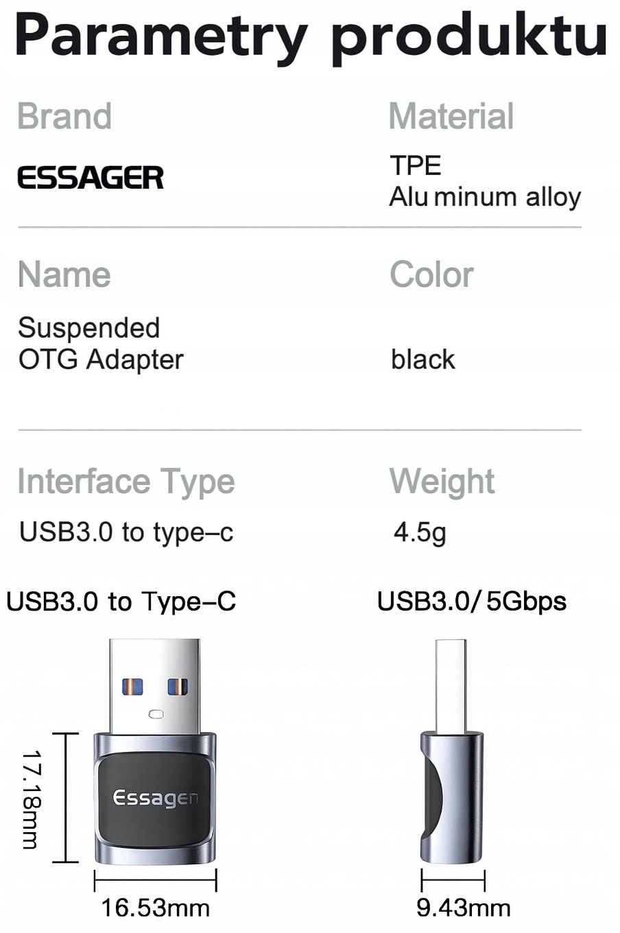 Solidna obudowa z aluminium i TPE