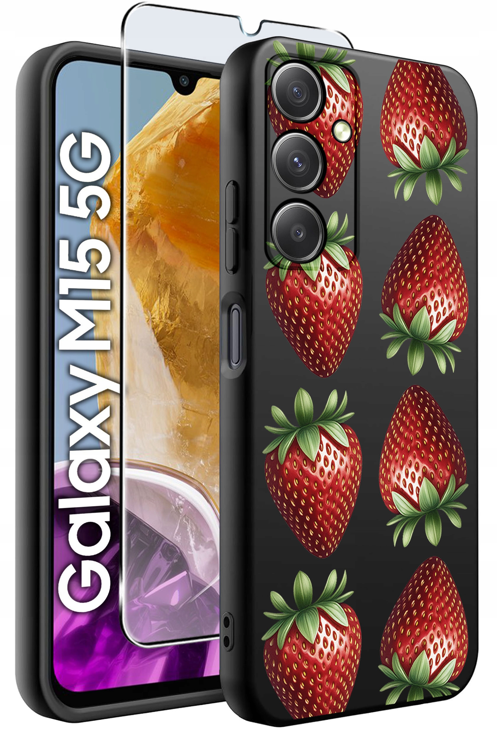 ETUI do Samsung M15 5G WZORY | SILIKONOWE MATT CASE + SZKŁO HARTOWANE 9H – Ochrona i styl w jednym