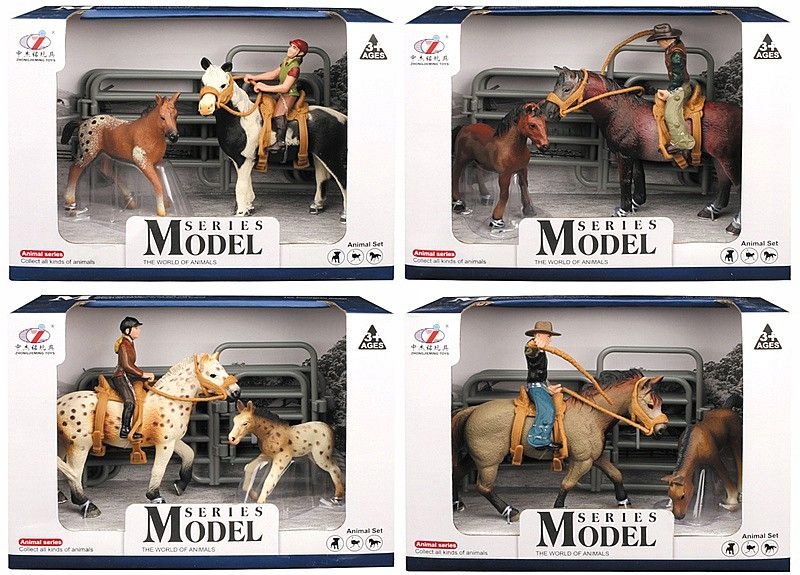 Teka Stadnina, 2 konie, jeździec i akcesoria MIX – Zestaw do zabawy dla małych miłośników koni