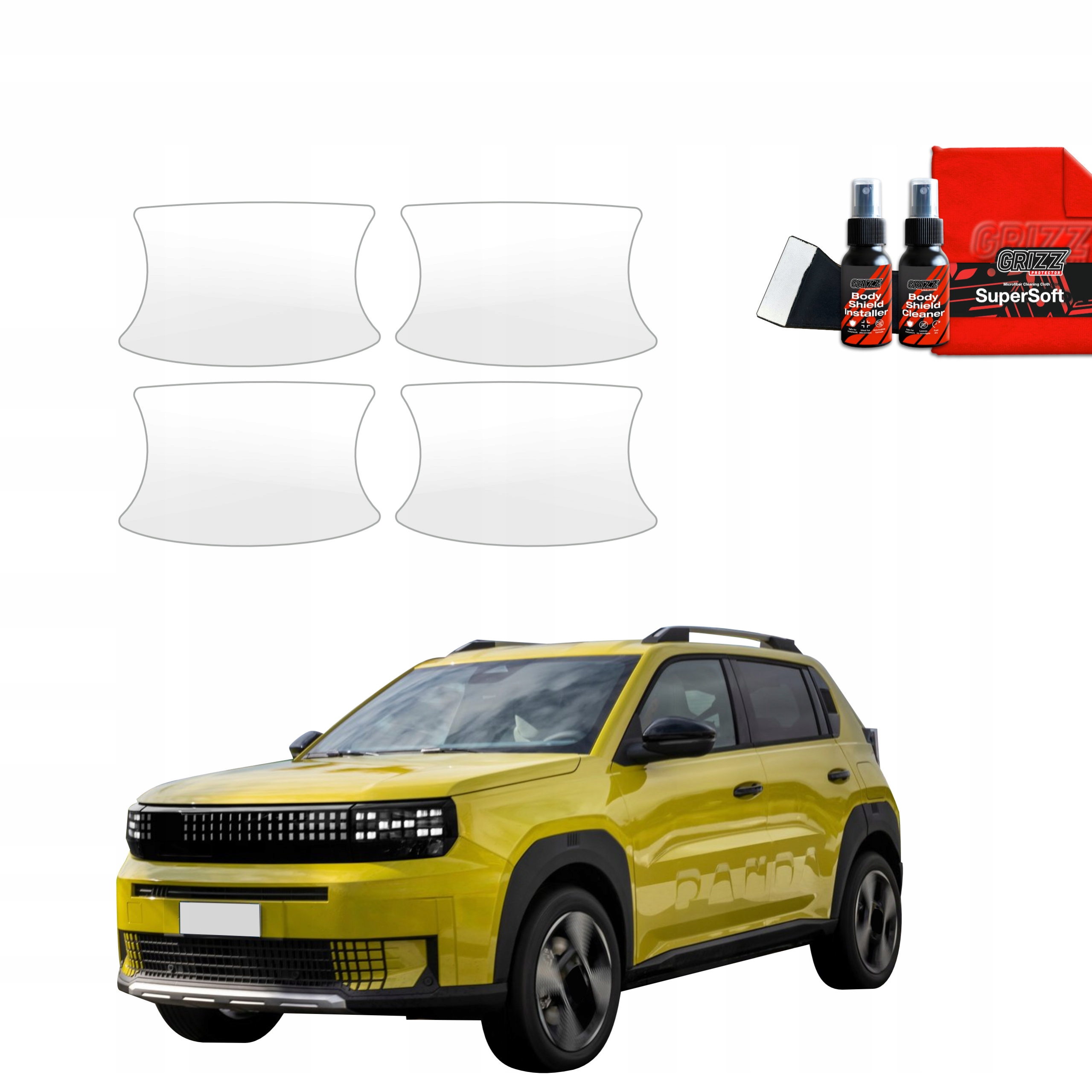 Folia ochronna pod klamki GrizzGlass BodyShield do Fiat Grande Panda (2025) – Ochrona Twojego samochodu