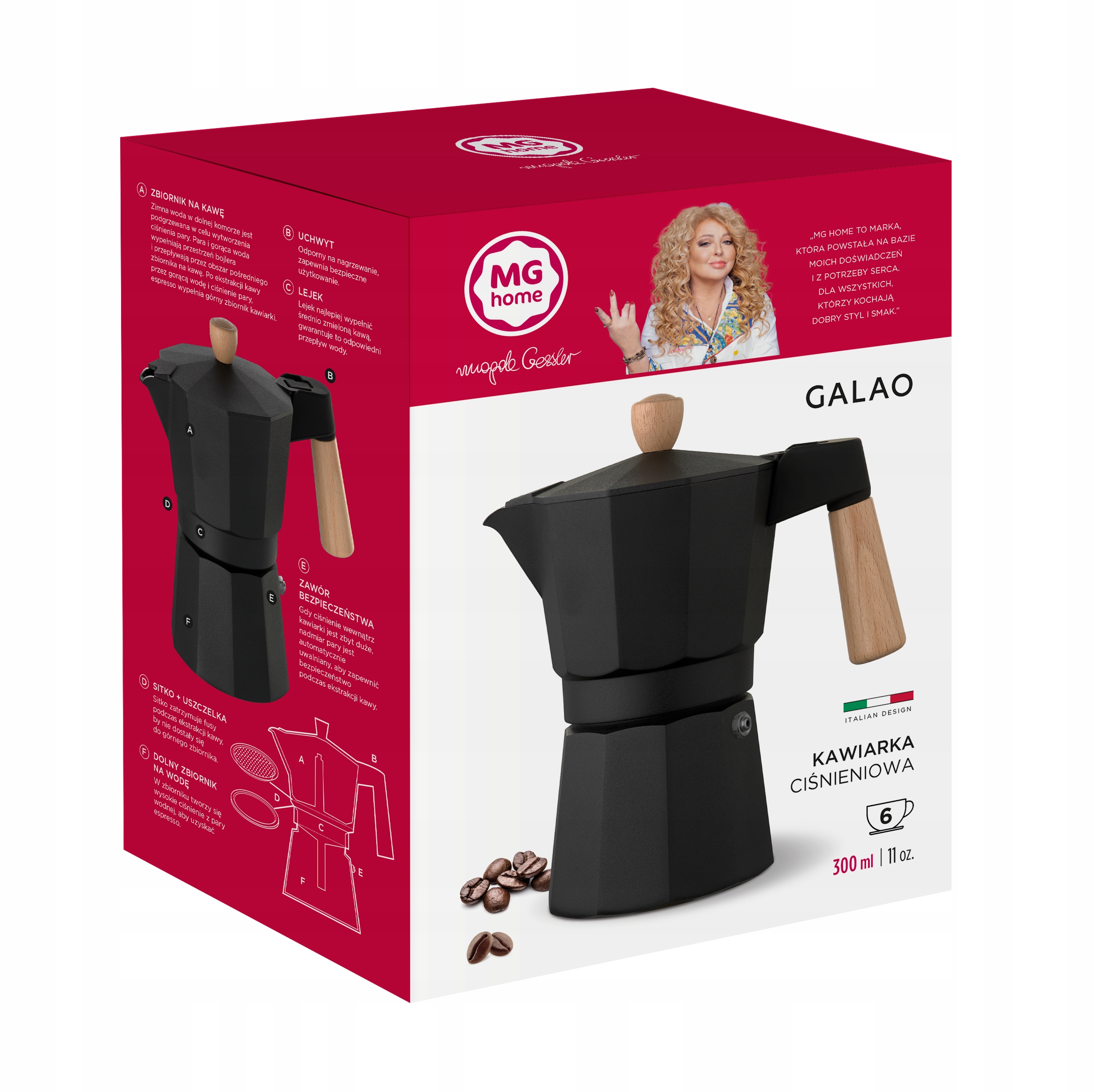 Pojemność 300 ml – Zaparz około 6 filiżanek intensywnego espresso