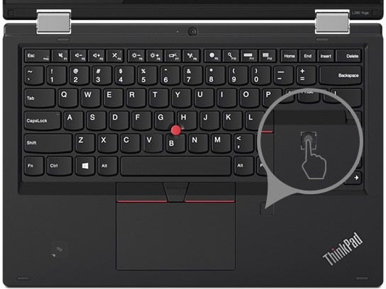 ThinkPad L380 Yoga enterprise 2-in-1 keyboard and fingerprint scanner