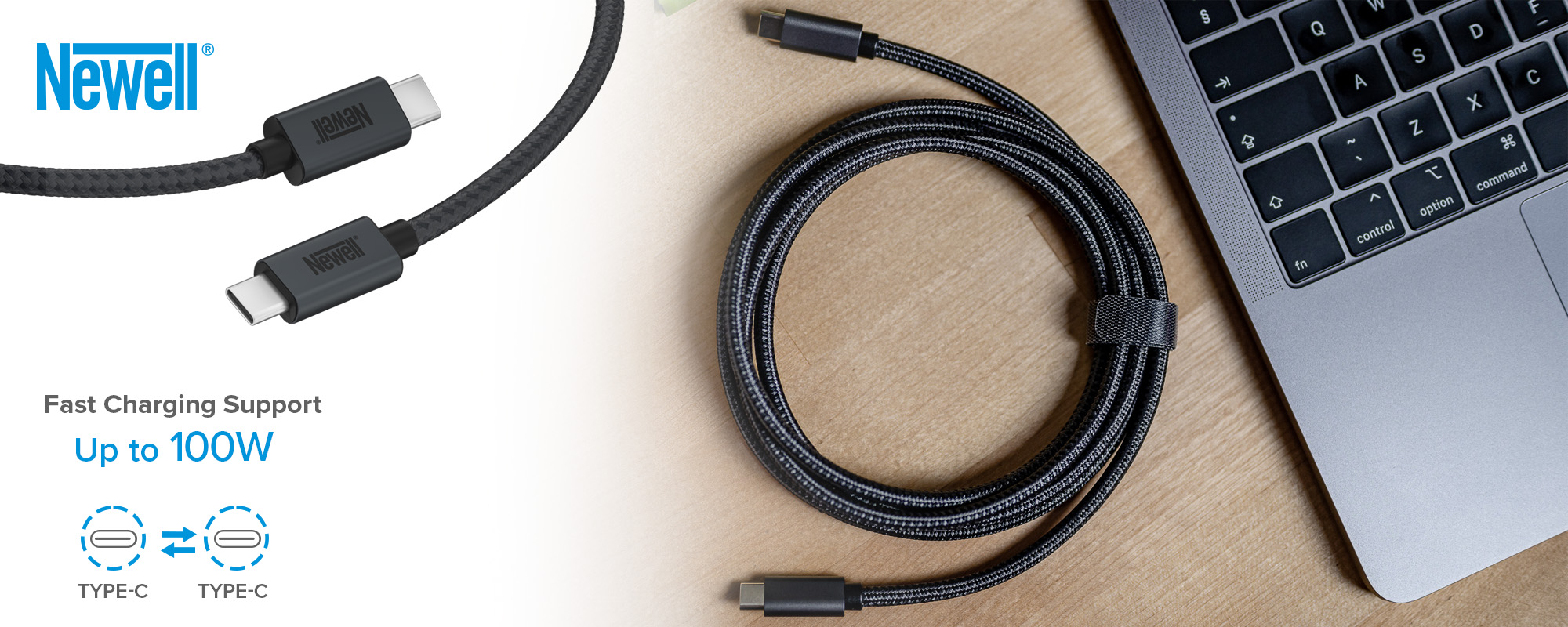 Kabel Newell USB C - USB-C  3.2 Gen 2  - 2 m, grafitowy