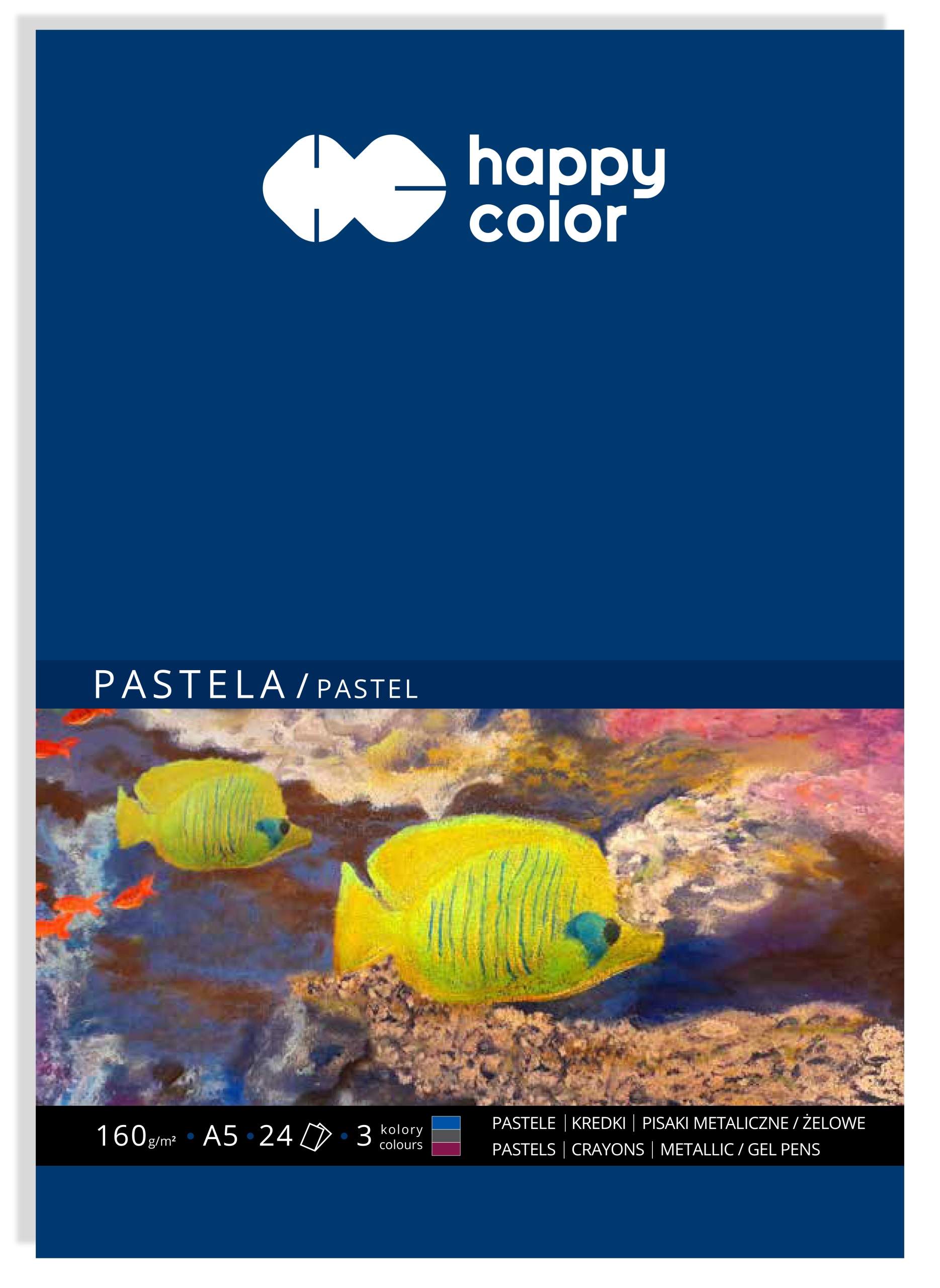 Blok do pasteli A5/24K 3kol 160g HAPPY COLOR – Idealny wybór dla małych artystów