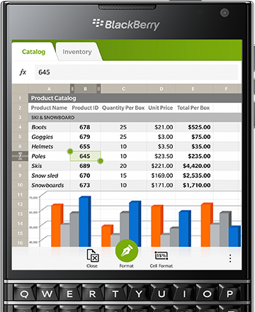 BlackBerry Passport large square touchscreen