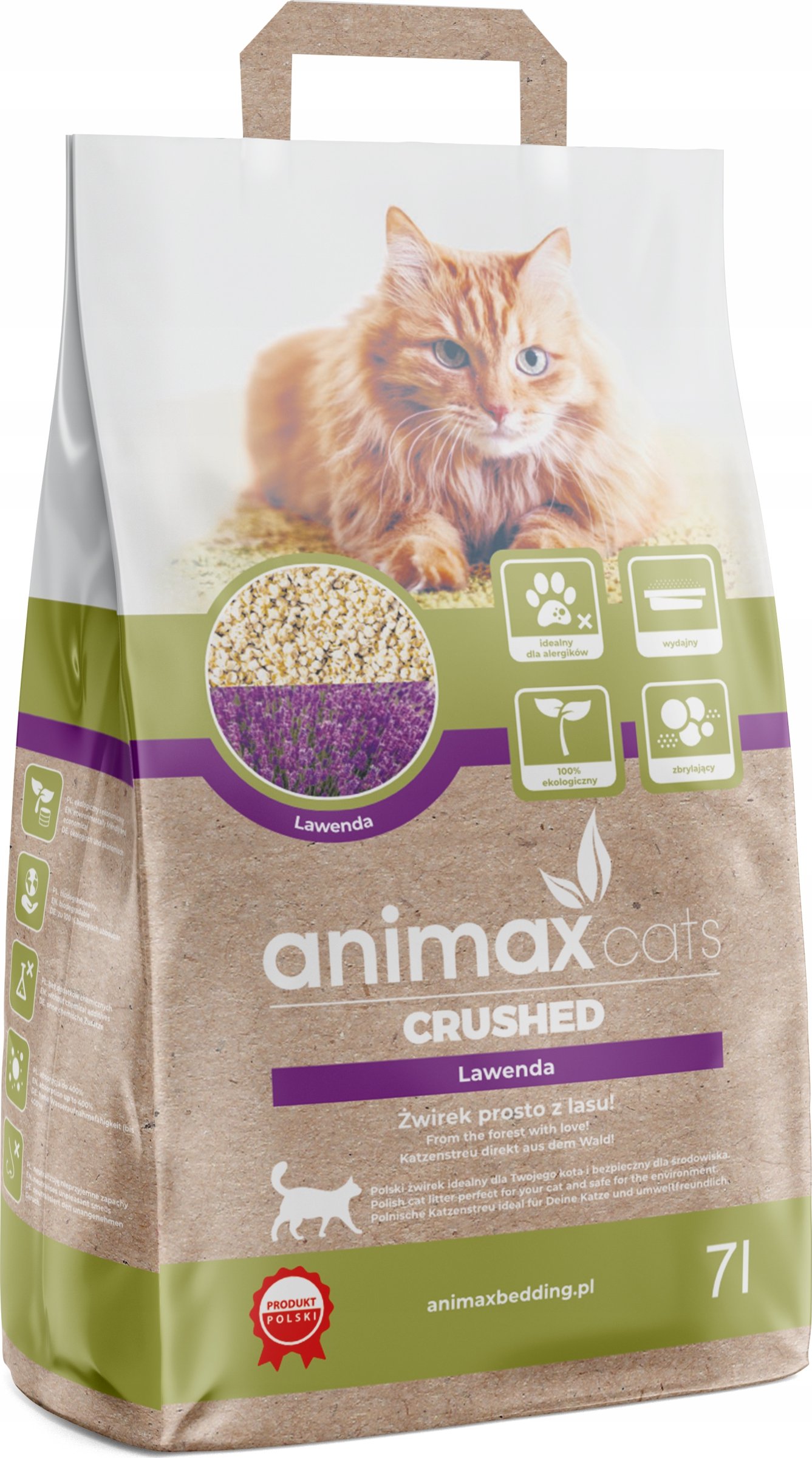 Żwirek zbrylający Animaxkot Lawenda – Naturalna pielęgnacja dla Twojego kota