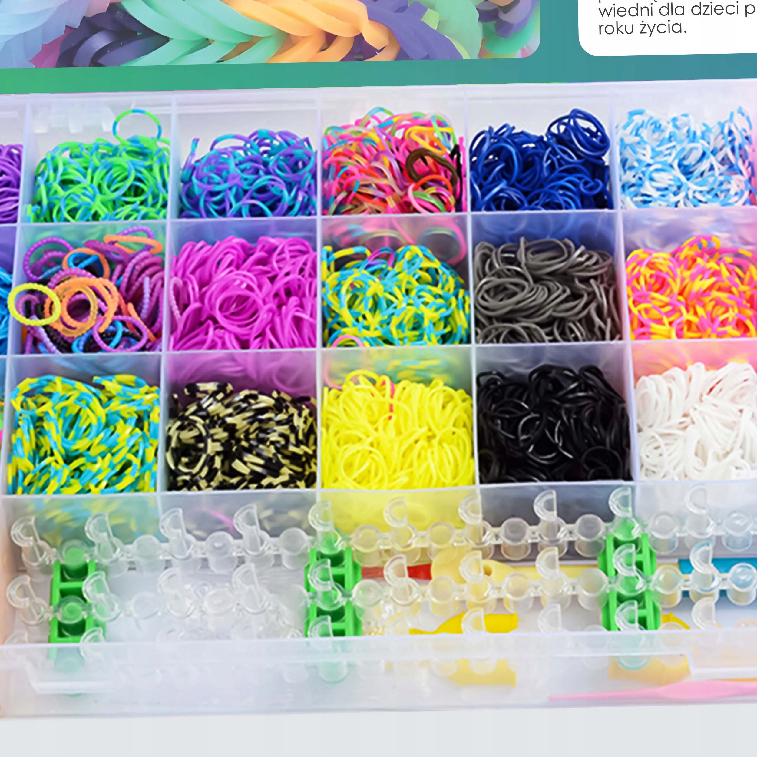 Kreatywna zabawa z 6800 kolorowymi gumkami