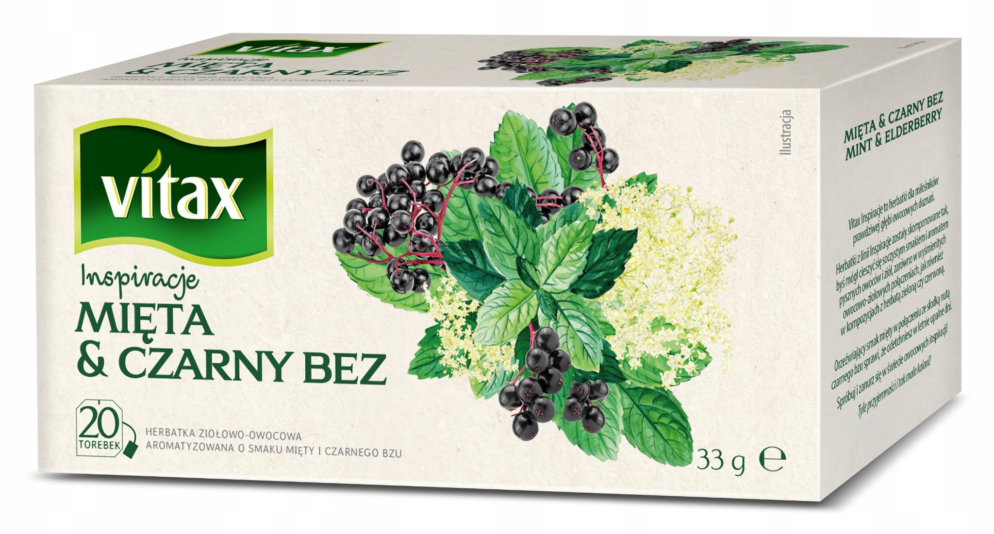 Herbata VITAX Inspiracje – Mięta i Czarny Bez w 20 torebkach