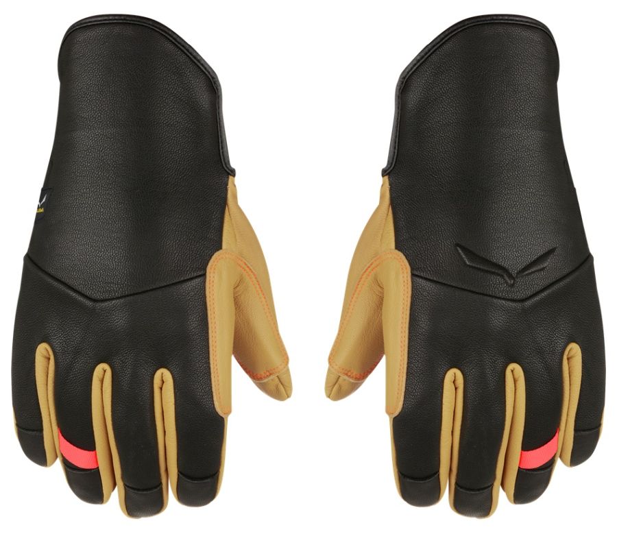 Rękawice ortles am leather women-black out-2500-6080-6 (s) SALEWA – Idealne do wspinaczki lodowej